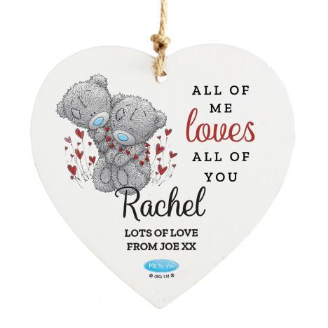 Personalised Love Me to You Bear Wooden Heart Decoration £9.99
